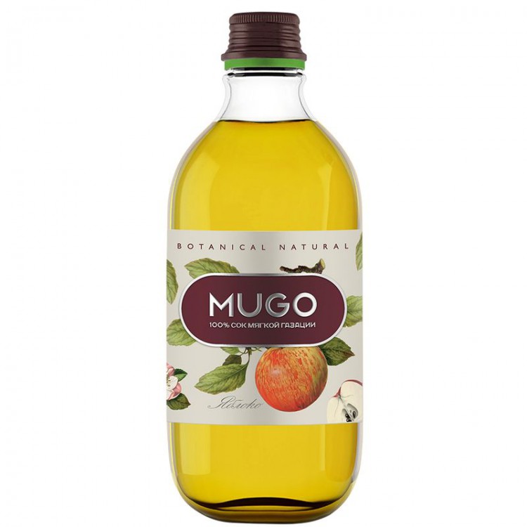 Сок Яблочный MUGO мягкой газации, 0,33 л. (12шт.)