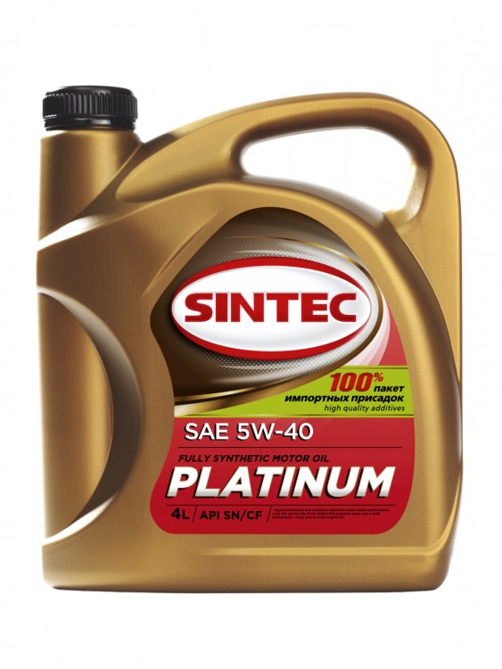 Моторное масло Sintec Платинум SAE 5W-40 API SN/CF 4л