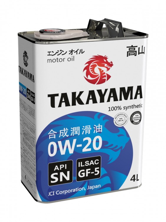 Масло моторное TAKAYAMA  SAE  0W-20, ILSAC GF-5, API SN 4л