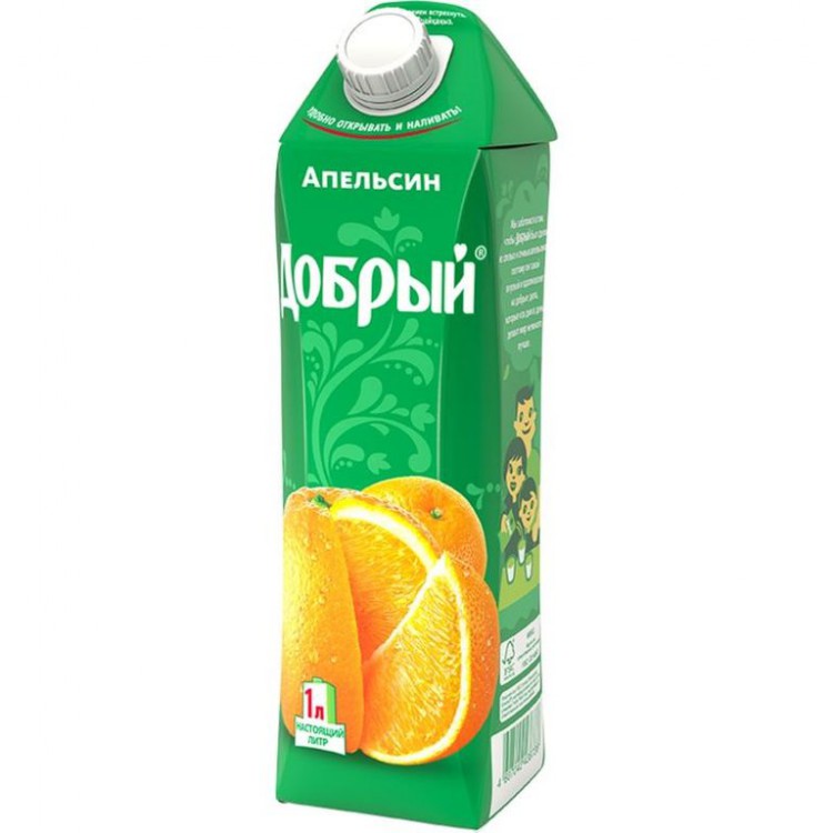 Сок Добрый, Апельсин 1,0 л (12шт.)