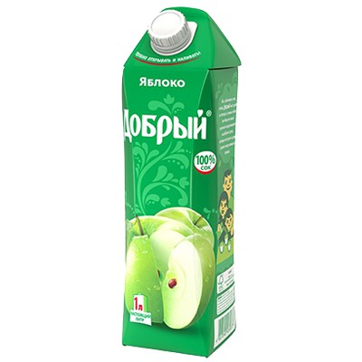 Сок Добрый, Яблоко 1,0 л. (12шт.)