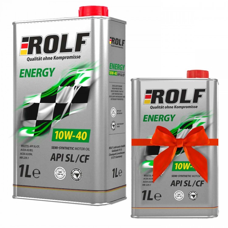 Масло моторное ROLF Energy SAE 10W-40 API SL/CF 4л + 1л в подарок