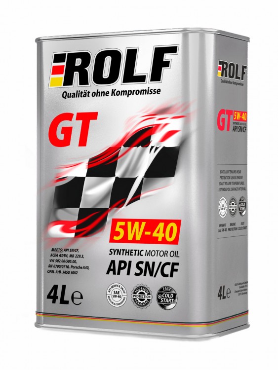 Масло моторное ROLF GT SAE 5W-40 API SN/CF 4л